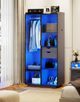 2-Door Wardrobe Armoire with LED Lights
